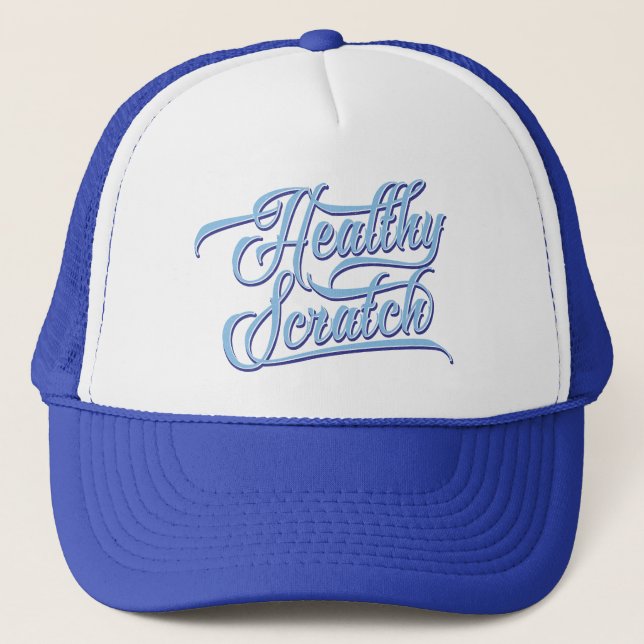 Healthy Scratch Hockey Player Fan Trucker Hat (Front)
