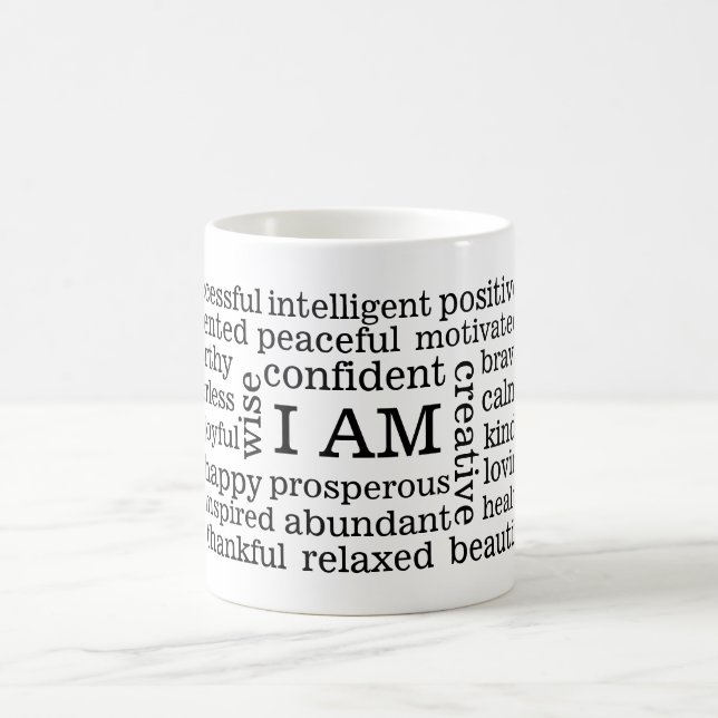 Healthy Self Image Positive Affirmations I AM Coffee Mug (Center)