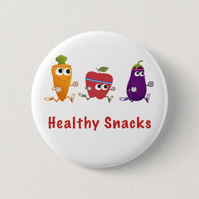 Healthy Snacks 2 Inch Round Button (Front)