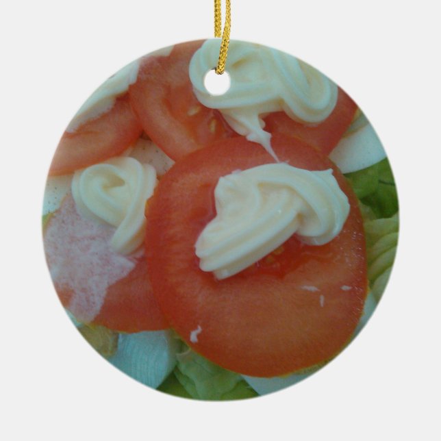 Healthy Spring Salad Ceramic Ornament (Front)
