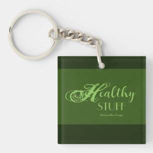 Healthy Stuff Square Keychain