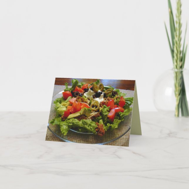 Healthy Taco Salad Recipe Note Card (Front)