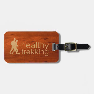 Healthy Trekking Faux Koa Wood Luggage Tag