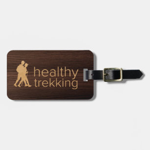 Healthy Trekking Faux Walnut Wood Luggage Tag