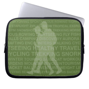 Healthy Trekking Typography Olive Wet Suit Laptop Sleeve