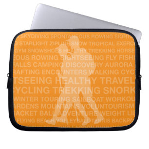 Healthy Trekking Typography Tangerine Wet Suit Laptop Sleeve