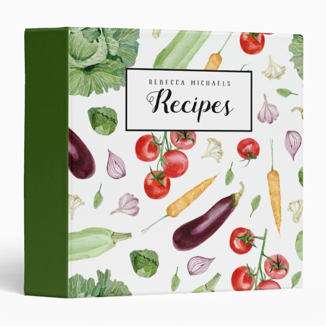 Healthy Vegetables Recipe Binder - White (Front/Spine)