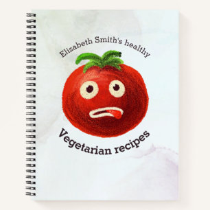 Healthy Vegetarian Recipes Funny Tomato Name Notebook