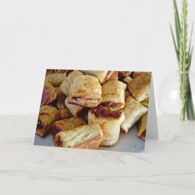 Heaps of sausage rolls card (Front)