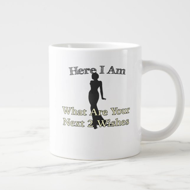 Hear I Am Next 2 Wishes Large Coffee Mug (Right)