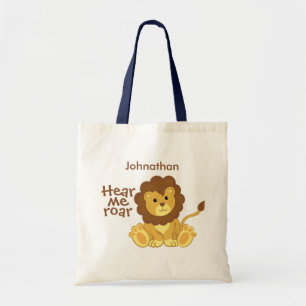Hear Me Roar Lion Personalized Tote Bag