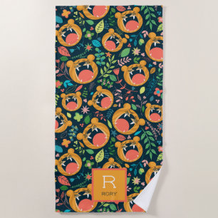 Hear Me Roar Tiger Jungle Personalized Beach Towel