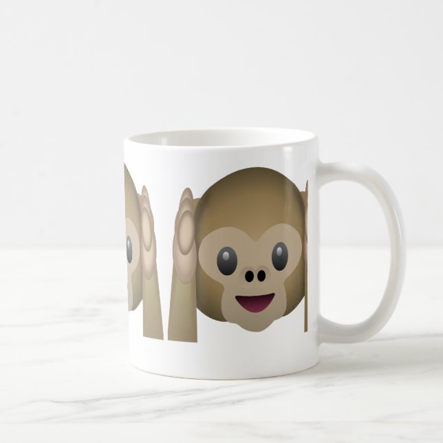 Hear No Evil Monkey Emoji Coffee Mug (Right)