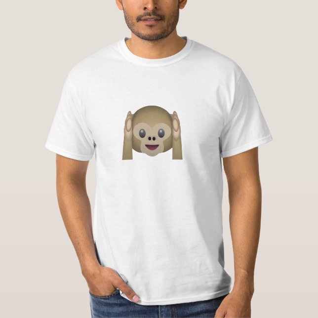 Hear No Evil Monkey Emoji T-Shirt (Front)