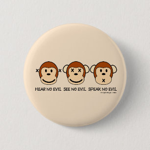 Hear No Evil Monkeys 2 Inch Round Button
