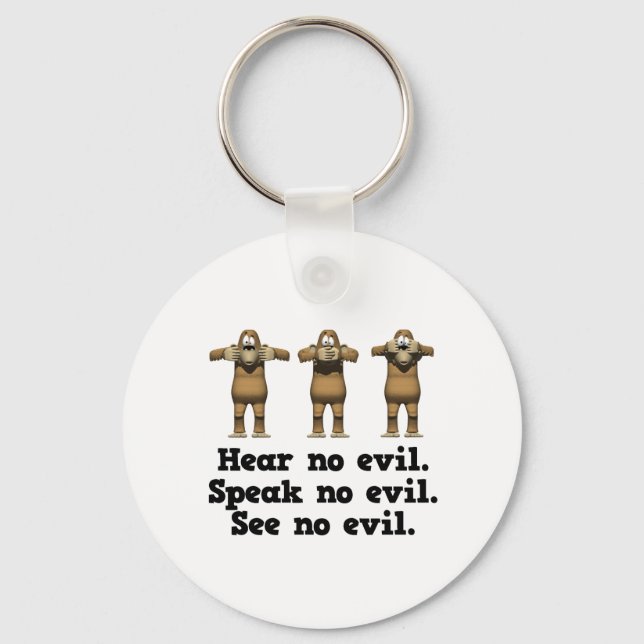 Hear No Evil Monkeys Keychain (Front)