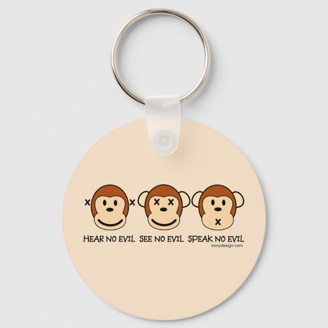 Hear No Evil Monkeys Keychain (Front)
