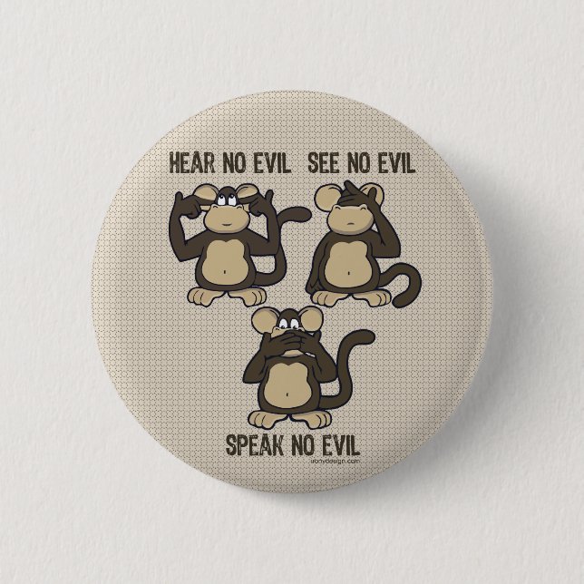 Hear No Evil Monkeys - New 2 Inch Round Button (Front)