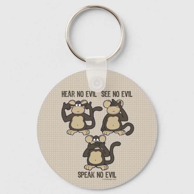 Hear No Evil Monkeys - New Keychain (Front)
