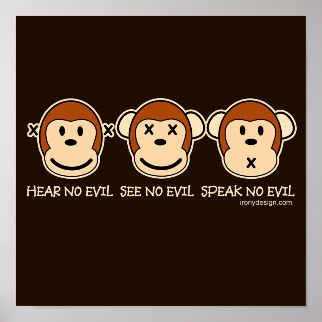 Hear No Evil Monkeys Poster (Front)