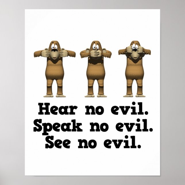 Hear No Evil Monkeys Poster (Front)