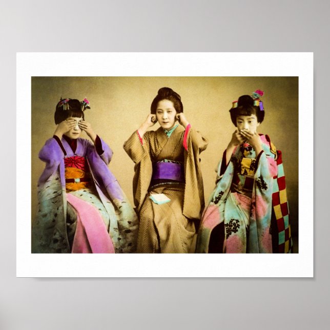 Hear No Evil, See No Evil, Speak No Evil Geisha Poster (Front)