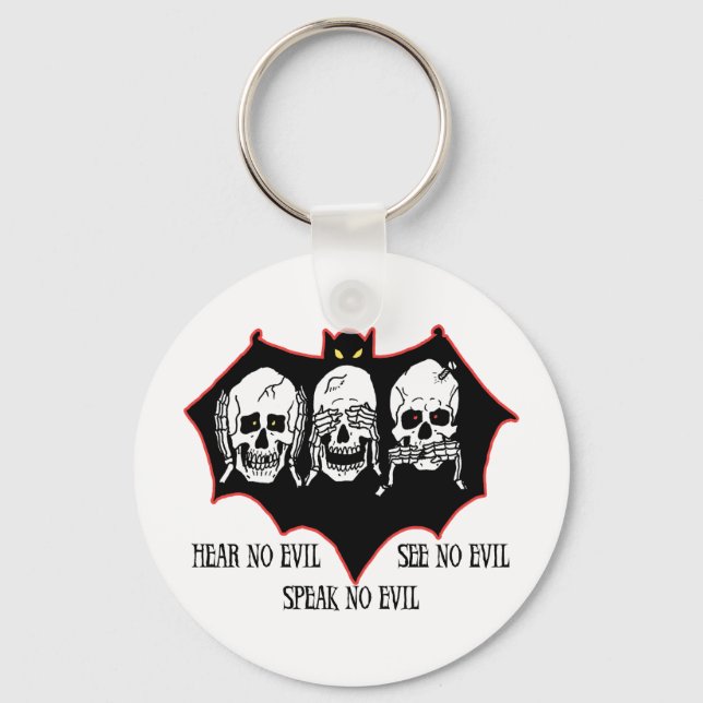 Hear no evil, see no evil, speak no evil Keychain (Front)