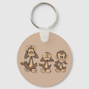 Hear No Evil, See No Evil, Speak No Evil Monkeys Keychain