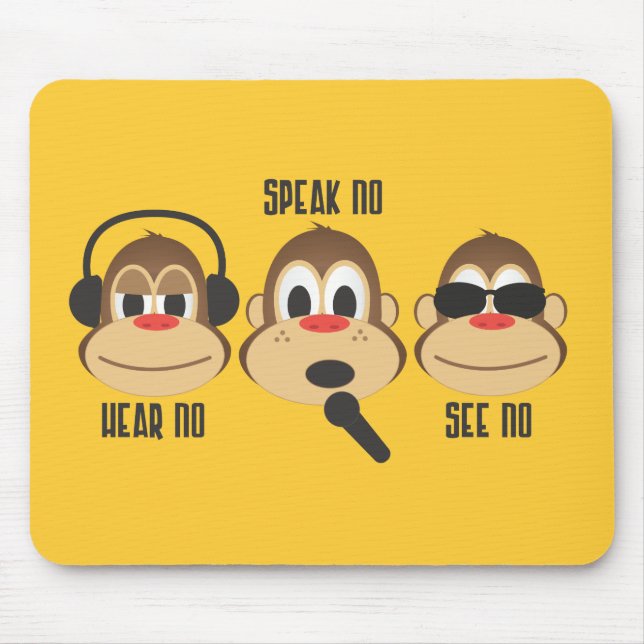 Hear No Speak No See No Mouse Pad (Front)