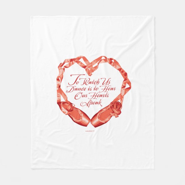 Hear Our Ballet Hearts Fleece Blanket (Front)