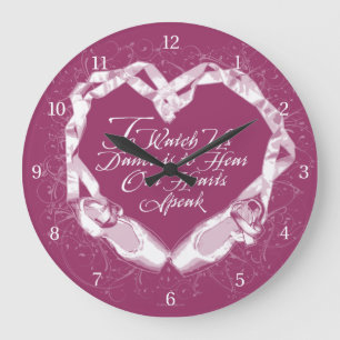 Hear Our Ballet Hearts Large Clock