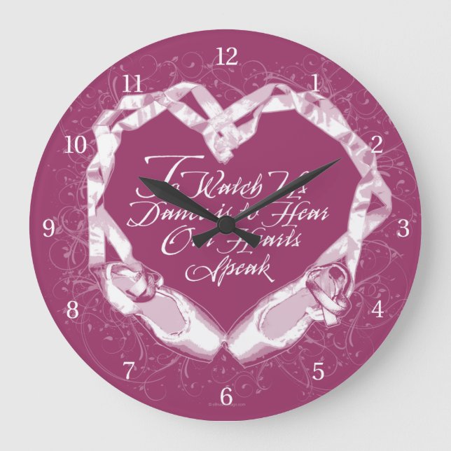 Hear Our Ballet Hearts Large Clock (Front)