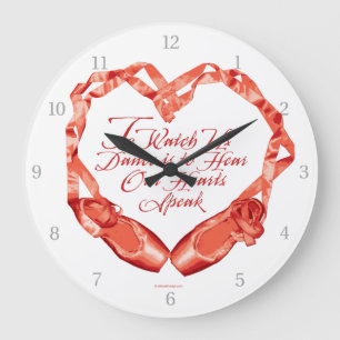 Hear Our Ballet Hearts Large Clock