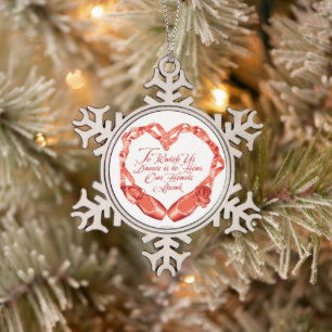 Hear Our Ballet Hearts Snowflake Pewter Christmas  Ornament