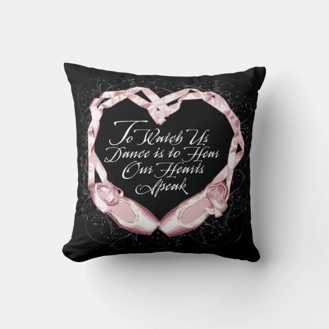 Hear Our Ballet Hearts Throw Pillow (Front)