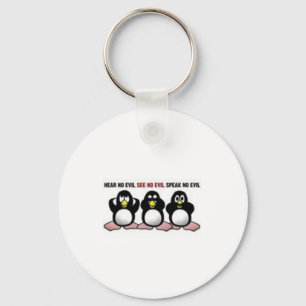 Hear See Speak No Evil Penguins Keychain