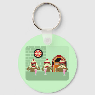 Hear, See, Speak No Evil Sock Monkeys Ice Cream Keychain