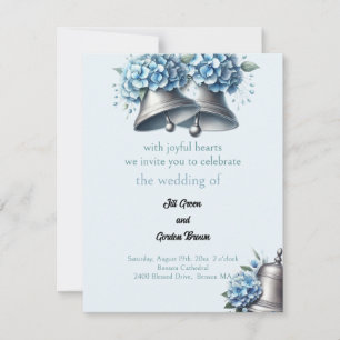 Hear the Bells Blue Hydrangea Invitation