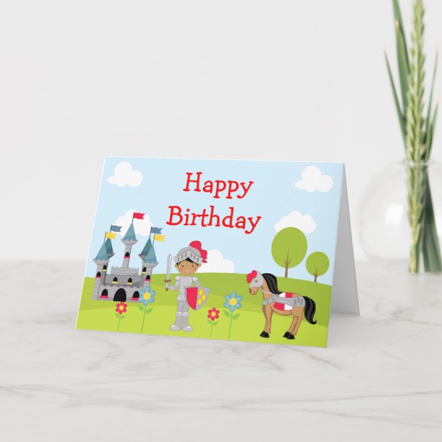 Hear Ye African American Knight Birthday Card (Front)