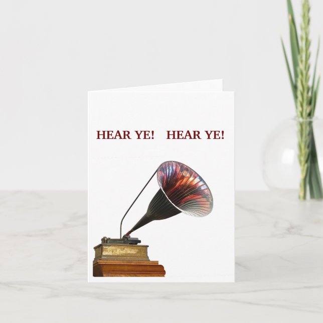 HEAR YE!  announces important events & days Invitation (Front)