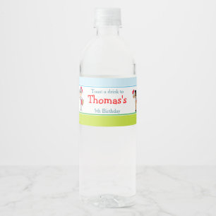Hear Ye Black Hair Cute Knight Water Bottle Label