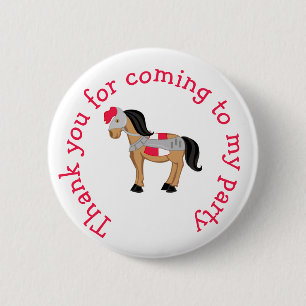 Hear Ye Blonde Cute Knight 'Thank you for coming' 2 Inch Round Button