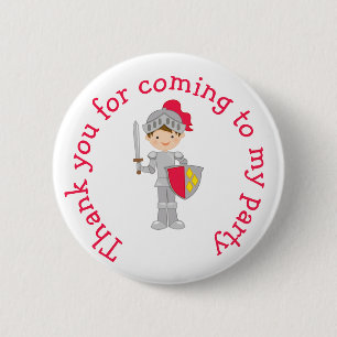 Hear Ye Brunett Cute Knight 'Thank you for coming' 2 Inch Round Button