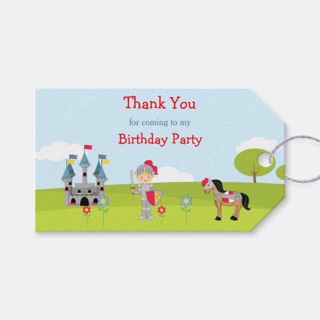 Hear Ye Cute Blonde Knight Gift Tag (Front (Horizontal))