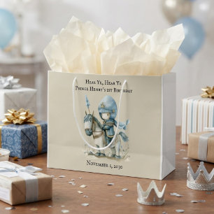 Hear Ye, Knight Prince Medieval Boy’s 1st Birthday Large Gift Bag