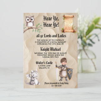 Hear Ye Medieval Renaissance Royal Birthday Invitation