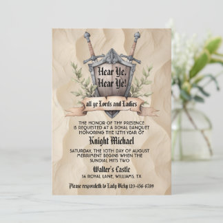 Hear Ye Medieval Renaissance Royal Birthday Invitation