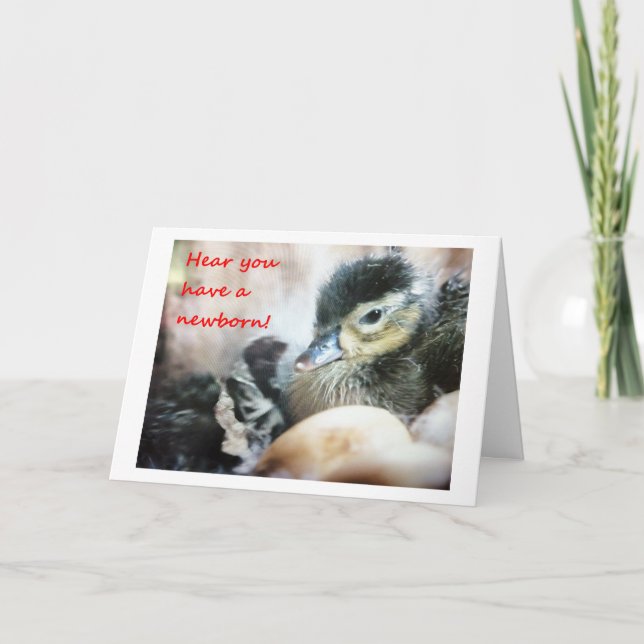 HEAR YOU HAVE A NEWBORN-CUTE DUCKLING CARD (Front)