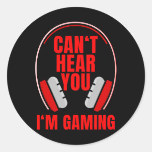 Hear You Im Gaming Headphones  Classic Round Sticker