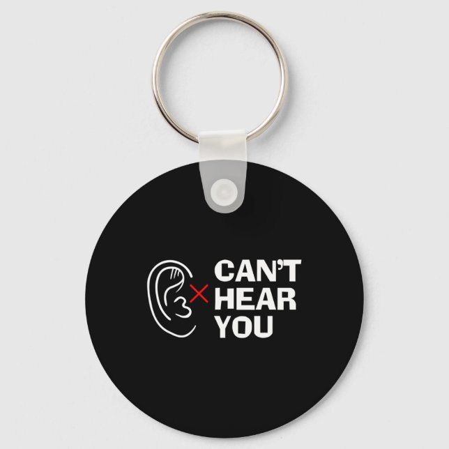 Hear You Sign Language Deaf  Keychain (Front)
